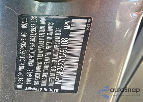 2012 Porsche Cayenne S Hybrid из США, поврежденный, VIN WP1AE2A27CLA91108